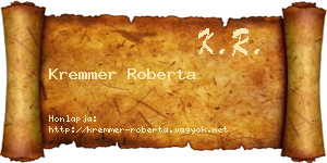 Kremmer Roberta névjegykártya